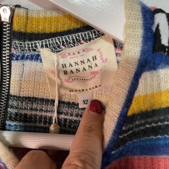 Hannah Banana NWT Striped Sweater Dress Flutter Sleeve Size 12 - Picture 10 of 17